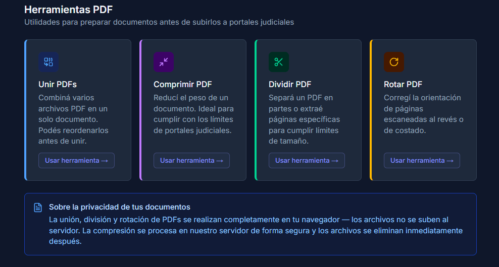 Herramientas PDF para unir, comprimir, dividir y rotar documentos